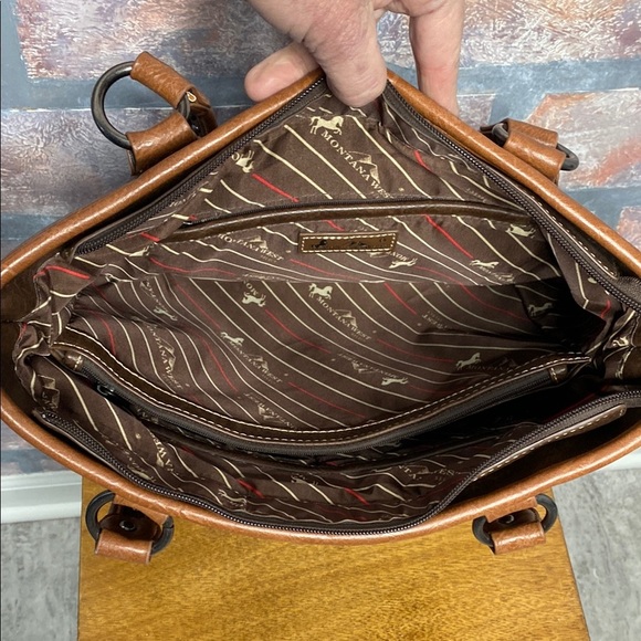 MONTANA WEST : Dark Brown Structured Tote Bag with Vegan Leather Material - Picture 9 of 15